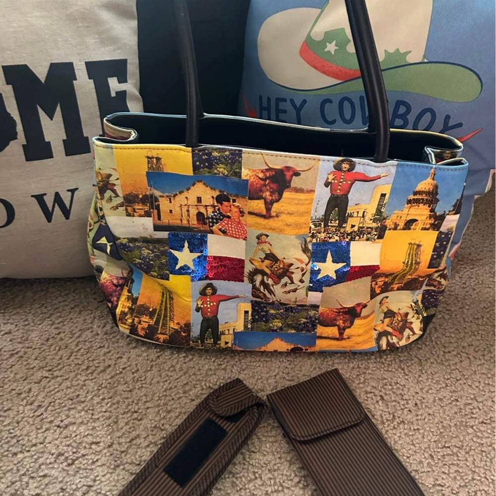 Bueno Multicolor Texas-Themed Shoulder Bag